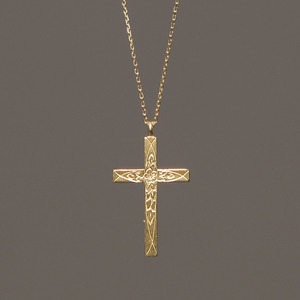 Rose Cross Gold Necklace 로즈 십자가 골드 목걸이 14K,18K